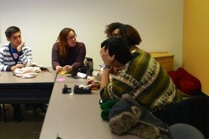 Students discussed the challenges they face as first in their families to go to college -- both in small and large groups